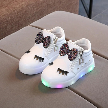 2023 Νέα Άνοιξη Παιδικά Αθλητικά Παπούτσια Αναψυχής Κοριτσίστικα Παπούτσια με στρας με φωτάκια LED Παιδικά παπούτσια Zapatos Informales