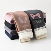 Lányok Pamut Meleg Leggings Téli Gyerekek Rajzfilm Vastag Bársony Nadrágok Baba Lányok Gyerekek Aranyos Nadrág Ruhák Felszerelések Csizmák