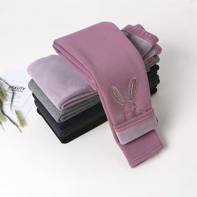 Lányok Pamut Meleg Leggings Téli Gyerekek Rajzfilm Vastag Bársony Nadrágok Baba Lányok Gyerekek Aranyos Nadrág Ruhák Felszerelések Csizmák