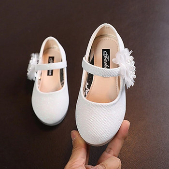 Baywell Νέα παιδικά παπούτσια για κορίτσια Pearl Flower Design Παιδικά παπούτσια πριγκίπισσας για νήπια Flat παπούτσια για πάρτι και νυφικό