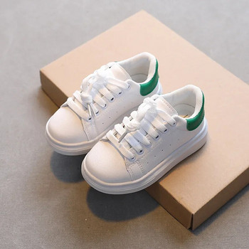 2023 Пролет Нова детска мода Меки бели спортни обувки за момчета Корейски стил Студентски леки маратонки с връзки за момичета Универсални