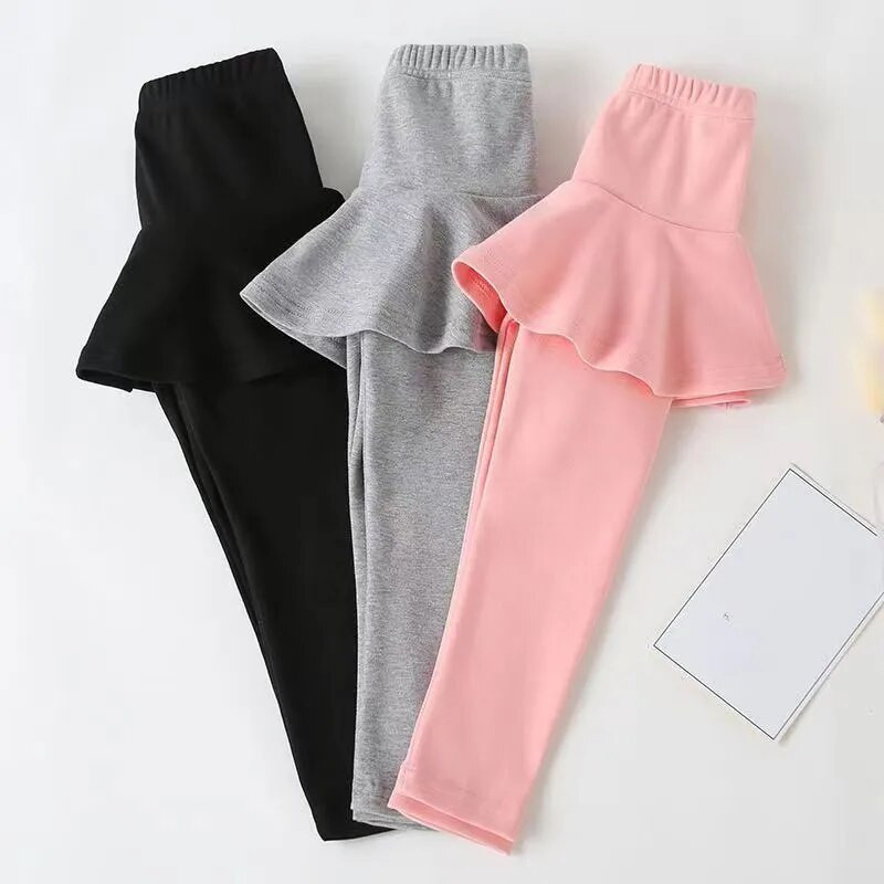 Detské letné sukne pre dievčatá po kolená, úzke bavlnené legíny, detské nohavice s farbou cukríkov a sukne, oblečenie pre dospievajúce dievčatá