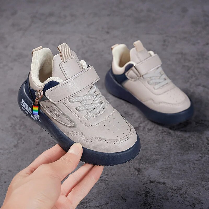 2024 Nový štýl Jarná detská obuv PU kože Nepremokavá športová obuv Detské ľahké dievčenské chlapčenské ležérne módne tenisky