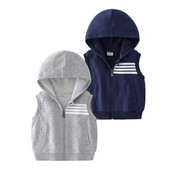 Poiste vest 18M-6Y beebi sügise lukuga kapuutsiga laste vabaaja kampsun vest