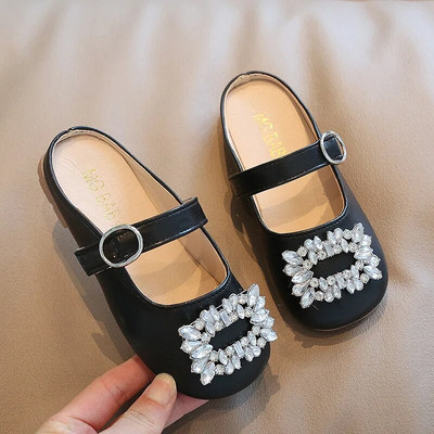 Značkové francúzske detské kožené topánky pre dievčatá, princeznovské topánky pre dievčatá, polovičné papuče, módne topánky Mary Jane s mäkkou podrážkou, detské topánky pre dievčatá