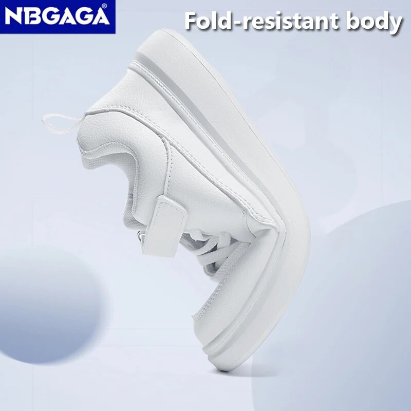 Uued moodsad mustad lastejalatsid Pu nahast laste vabaaja tossud kooli jooksujalatsid poistele tüdrukutele valge tennis