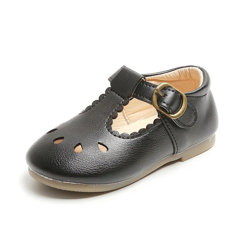 Pantofi din piele pentru copii, pentru băieți, fete, pantofi pentru copii, cu fundul moale, sandale din piele PU scobite, pantofi pentru copii mici, pentru exterior