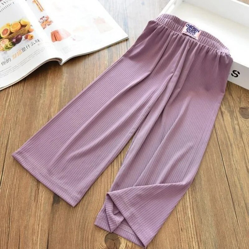 2022. aasta laste jääsiidist laia säärega püksid kevad- ja suvised tüdrukud ja poisid, väljatõmmatavad hingavad eesriided lahtised vabaaja püksid