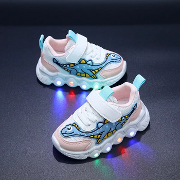 LED детски маратонки Cartoon Boy Ежедневни маратонки за момче Детски обувки за момиче Мрежеста дишаща обувка Бебешки светещи обувки Обувки за тенис