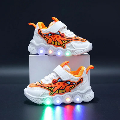 Antrenor pentru copii cu LED-uri din desene animate băiat pantofi casual pentru băiat pantof pentru copii pentru fată pantof cu plasă respirabil pantof iluminat pentru bebeluși pantof de tenis