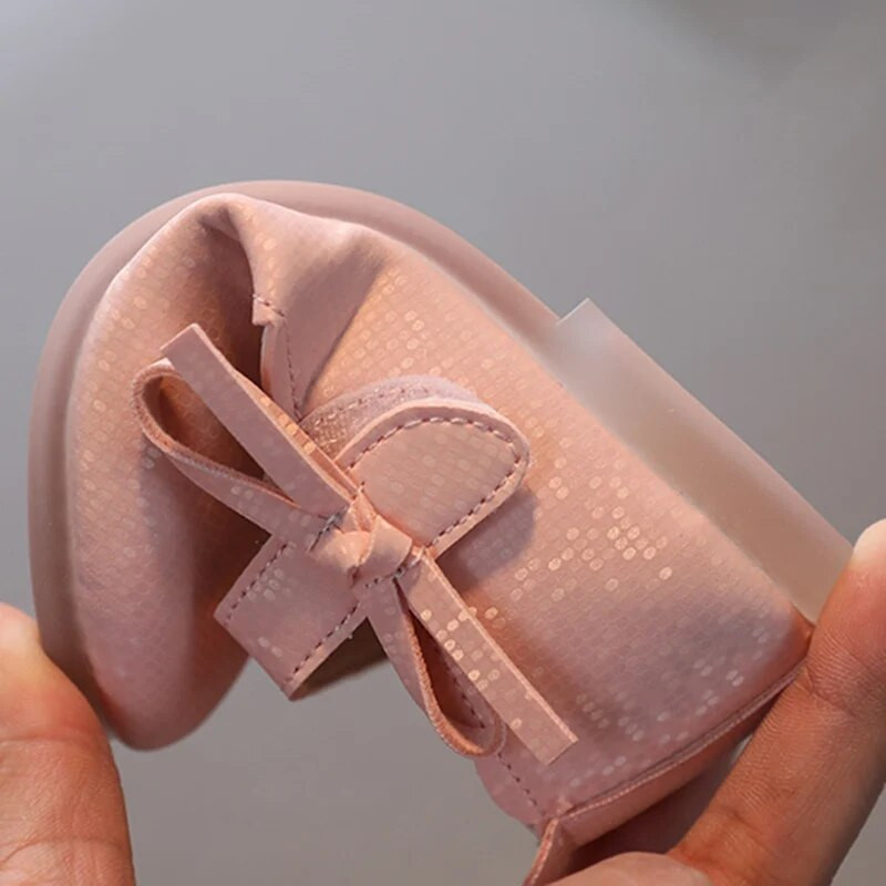 Baywell Detské dievčenské topánky z PU kože, jednoduché princeznovské, sladké, jednoduché topánky, mäkké a pohodlné, pre bábätká, svadobné balerínky