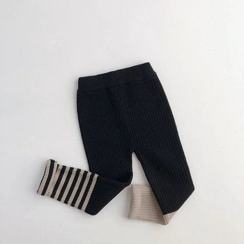 MILANCEL Παιδικό Παντελόνι Patchwork Κοριτσίστικα Παντελόνια Skinny Knit κολάν