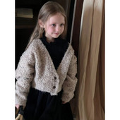 2023, toamnă iarnă, la modă, culoare solidă, moale, cu decolteu în V, ocazional, simplu, simplu, confortabil, pentru copii, pulover, cardigan