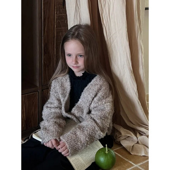2023 Φθινόπωρο Χειμώνας Νέα μοντέρνα μονόχρωμη μαλακή λαιμόκοψη σε καθημερινή απλή παιδική άνετη παλτό Παιδική ζακέτα πουλόβερ