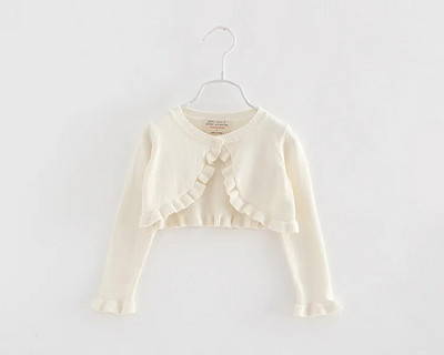 Nový jarný jesenný kórejský štýl pre dievčatká s výstrihom do V na jeden gombík, bavlnený sveter s dlhým rukávom, detský pletený sveter