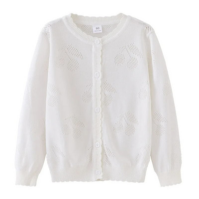 Nový jarný jesenný kórejský štýl pre dievčatká s výstrihom do V na jeden gombík, bavlnený sveter s dlhým rukávom, detský pletený sveter