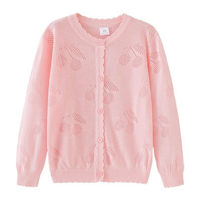 Nový jarný jesenný kórejský štýl pre dievčatká s výstrihom do V na jeden gombík, bavlnený sveter s dlhým rukávom, detský pletený sveter