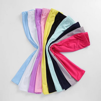 Панталони за момичета Пролет Лято Цветни бонбони Момичета Блестящи клинове Тесни панталони 3-14 г. Детски Детски еластични клинове Едноцветни панталони