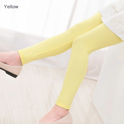 Tüdrukute püksid Kevad-Suvi Kommivärvi Tüdrukud Läikivad säärised Kitsad püksid 3-14Y Lapsed Elastsed säärised Ühevärvilised püksid