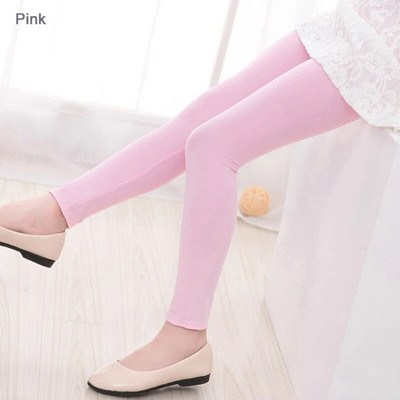 Tüdrukute püksid Kevad-Suvi Kommivärvi Tüdrukud Läikivad säärised Kitsad püksid 3-14Y Lapsed Elastsed säärised Ühevärvilised püksid