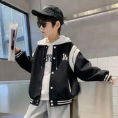 Bunda pre chlapcov 2022 Nová značka s kapucňou, jesenná jarná bunda pre tínedžerov, chlapčenský jesenný kabát, detské oblečenie 6, 8, 10, 12, 14 rokov