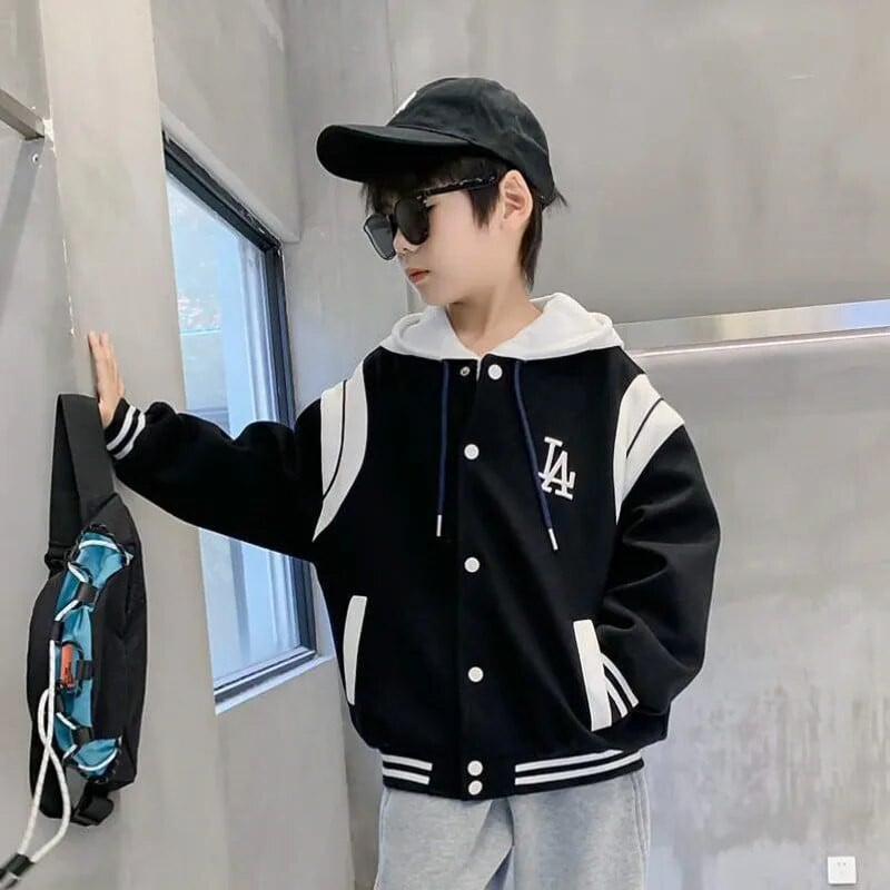 Bunda pre chlapcov 2022 Nová značka s kapucňou, jesenná jarná bunda pre tínedžerov, chlapčenský jesenný kabát, detské oblečenie 6, 8, 10, 12, 14 rokov