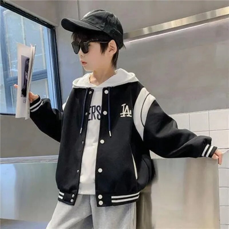 Bunda pre chlapcov 2022 Nová značka s kapucňou, jesenná jarná bunda pre tínedžerov, chlapčenský jesenný kabát, detské oblečenie 6, 8, 10, 12, 14 rokov