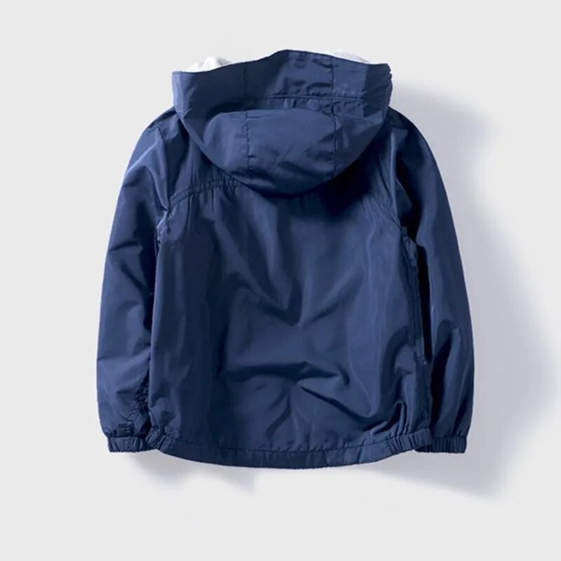 Detské chlapčenské vrchné oblečenie, nové jarné 2023, vetruodolná bavlnená bunda s kapucňou pre deti vo veku 3-14 rokov, módne oblečenie