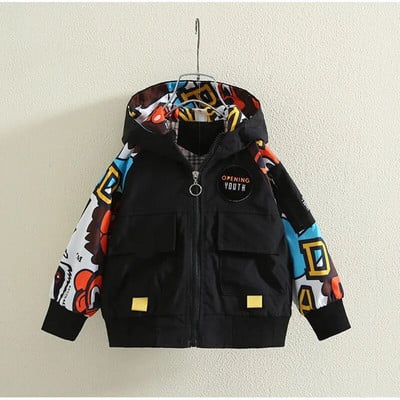 Jarný a jesenný detský kreslený kabát, nová chlapčenská vetrovka s kapucňou, módna chlapčenská bunda, kabát Charge, veľkosť 0, 2, 4, 6, 8, 9 rokov