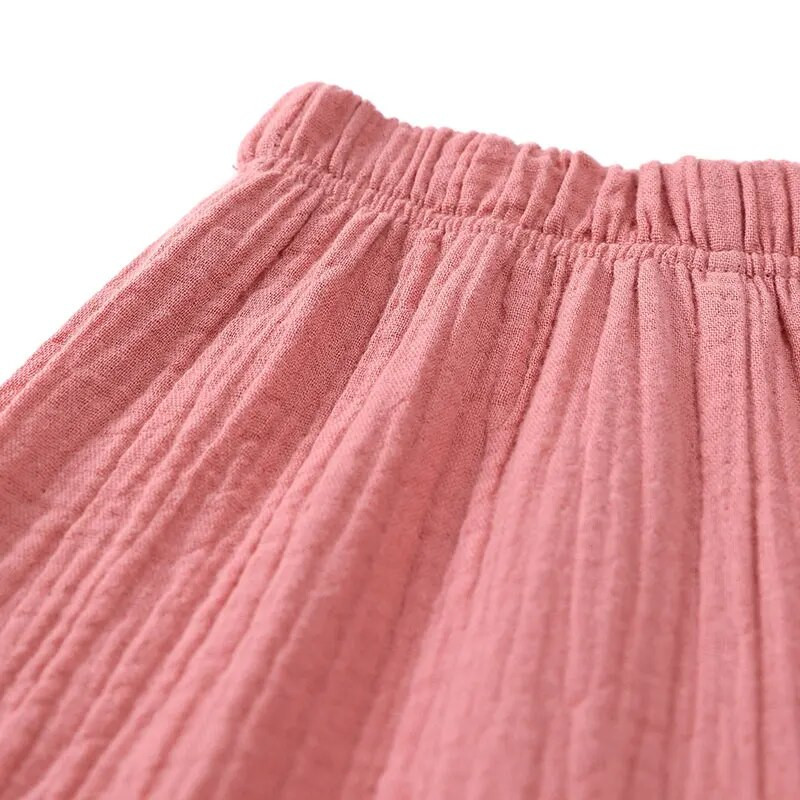 Puuvillane linane elastne vöökoht Lasteriided Tüdrukute Püksid Ühevärvilised Poiste Püksid Suvised Lasteriided Tüdrukutele Retuusid 2-7 aastat