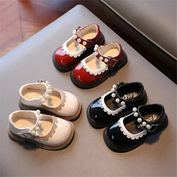 Лачени обувки за бебета и момичета Модни обувки за момиченца, детски меки подметки, многофункционални перлени обувки с плитка уста Mary Jane