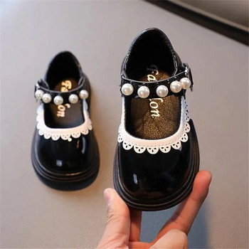 Βρεφικά κοριτσάκια Patentl Δερμάτινα παπούτσια Παπούτσια μόδας για μικρά κορίτσια παιδική μαλακή σόλα Ευέλικτη πέρλα ρηχό στόμα Παπούτσια Mary Jane