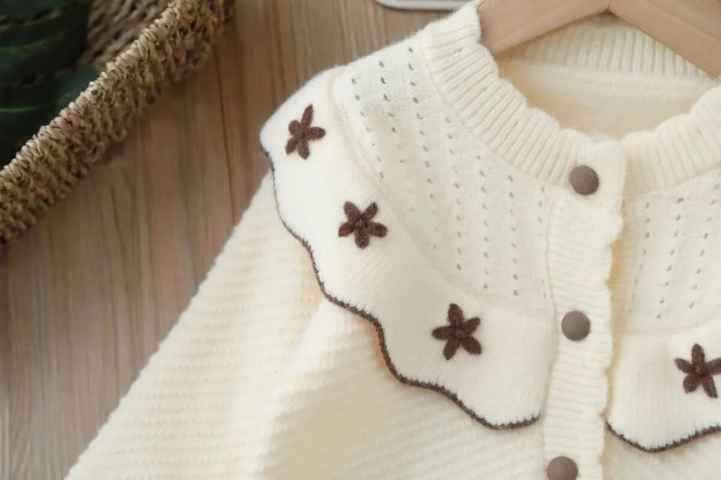 2023. aasta sügistalvine tüdrukute kaheosaline kampsun, püksipael, uus lillenööbiga mood, sobiv välitingimustes