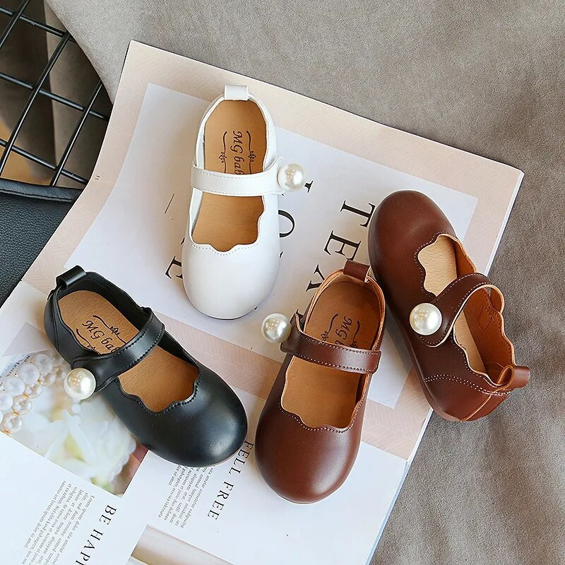 Pantofi din piele pentru fete, pentru copii mici, pentru prima zi de naștere, pantofi pentru copii, pantofi de dans pentru copii, pentru spectacol pe scenă, petrecere de nuntă, perle