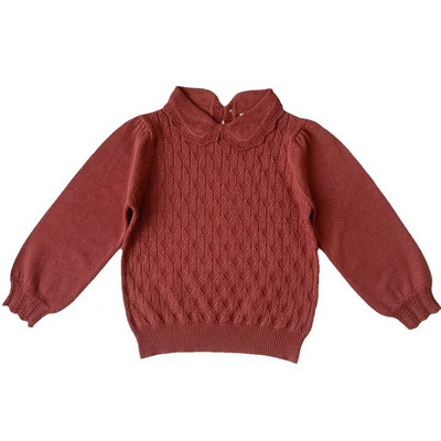 Tüdrukute roosa kampsun Beebi tüdrukute talve kampsun Riided Lootose krae Sügis 1-7 a imikute riided Pullover Kootud Laste kampsunid