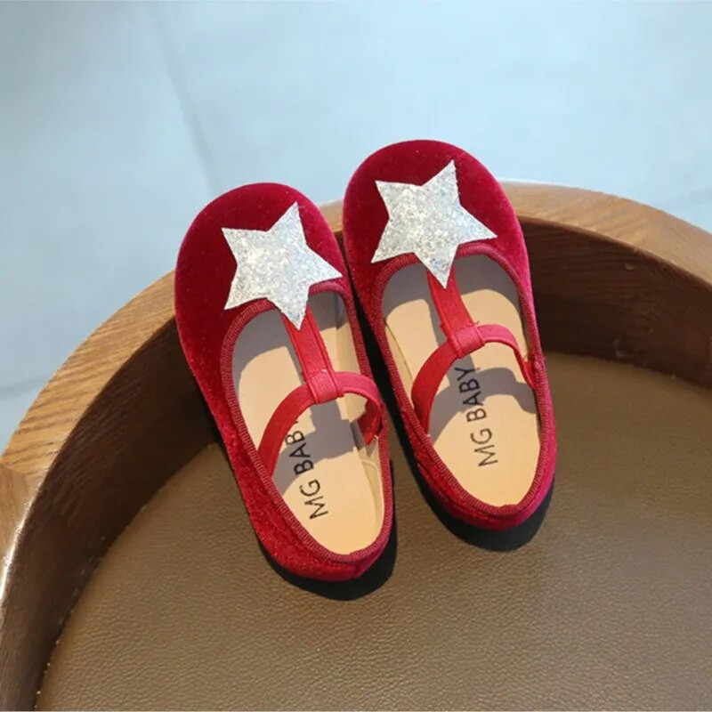Mood Beebi Tüdruk Poiss Litrid Star Band Kingad Velvet Imiku Väikelapse Laps Lamedad Tantsukingad Pehme põhjaga kingad Kevad sügis 
