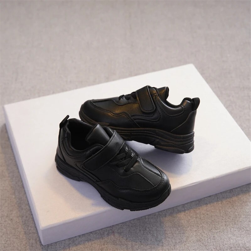 Pantofi copii Negru Alb Piele Pu 26-37 Timp liber Băieți Fete Pantofi ocazional Impermeabil Moda Patru Sezoane Pantofi copii