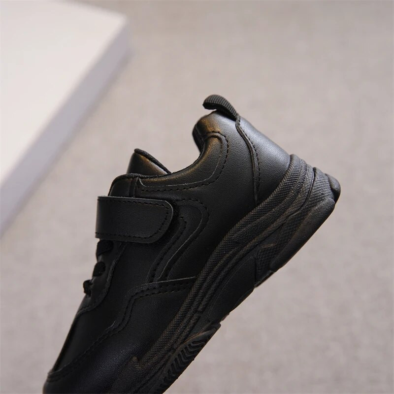 Pantofi copii Negru Alb Piele Pu 26-37 Timp liber Băieți Fete Pantofi ocazional Impermeabil Moda Patru Sezoane Pantofi copii