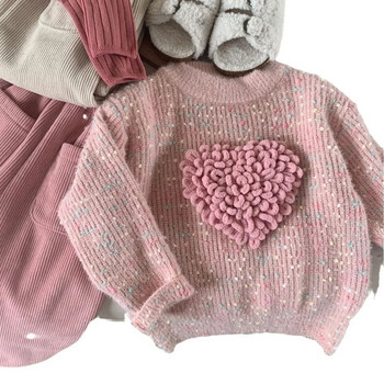 Παιδικά ρούχα Παιδικό πουλόβερ 2023 Φθινόπωρο Χειμώνας Νέο μοντέρνο κορεάτικο στυλ Love Dot Ζεστό Άνετο Παιδικό Casual πουλόβερ