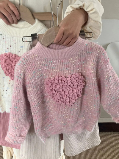 Παιδικά ρούχα Παιδικό πουλόβερ 2023 Φθινόπωρο Χειμώνας Νέο μοντέρνο κορεάτικο στυλ Love Dot Ζεστό Άνετο Παιδικό Casual πουλόβερ