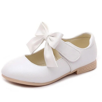 Детски сватбени обувки Златни, розови, бели кожени обувки с панделка за момиче, пролет, есен, детски обувки с равни обувки, цветя, обувки за момичета, размер 26-36 CSH791