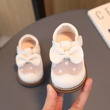 Βρεφικά κοριτσίστικα δερμάτινα παπούτσια για την άνοιξη και το φθινόπωρο Γλυκό μαλακό κάτω πάτωμα Bowknot Princess Παιδικά παπούτσια Casual Mesh Baby First Walker Shoes