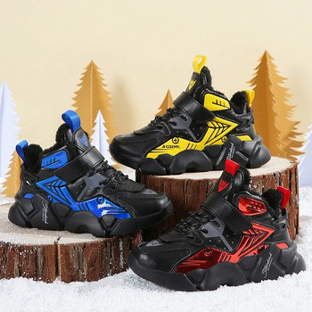 Детски ботуши за сняг за момчета Момичета Висококачествени зимни топли водоустойчиви детски модни спортни обувки Маратонки Ботуши за сняг за момичета
