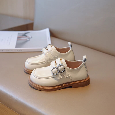 Laste nahast kingad pannal, ühevärviline koolikevad, laste lamedad kingad 23-35 Unisex moe ümmargune varvas Paindlik poiste jalats tüdrukutele