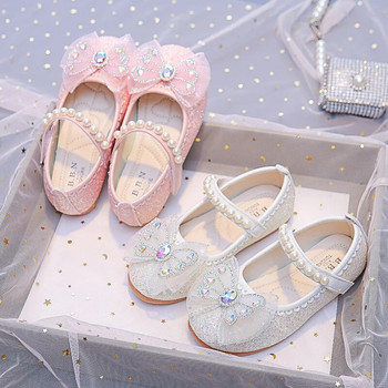 Нови момичета Mary Janes Пролет Есен Нови детски меки принцесови кристални обувки за партита Сватбени представления Балетки Детска мода Ежедневни