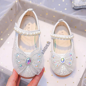 Нови момичета Mary Janes Пролет Есен Нови детски меки принцесови кристални обувки за партита Сватбени представления Балетки Детска мода Ежедневни