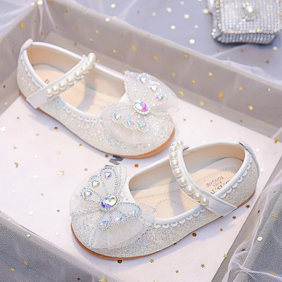 Νέα κορίτσια Mary Janes Άνοιξη Φθινόπωρο Νέα Παιδικά Μαλακά Κρυστάλλινα Παπούτσια Πριγκίπισσας για πάρτι Γάμου Επιδείξεις Flats Παιδική Μόδα Casual