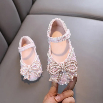 Пролетни есенни обувки за момичета Bling Mary Janes Kid Glitter Princess Кожени обувки Нови универсални сватбени черни бебешки детски обувки