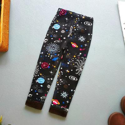 Есенно-зимен принт на цветя Дебели топли детски клинове за момичета Детски панталони