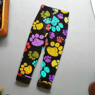 Есенно-зимен принт на цветя Дебели топли детски клинове за момичета Детски панталони